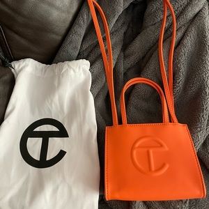 Small Orange Telfar Shopping Bag